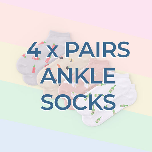 4 Pack Ankle Socks
