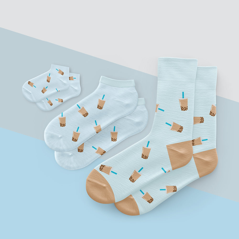 Boba Bubble Tea family socks set