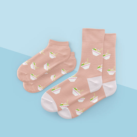 matching cute couples ramen socks 